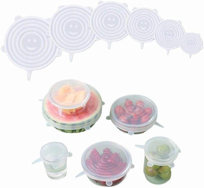 Set de 6 Tapas de silicone reutilizáveis