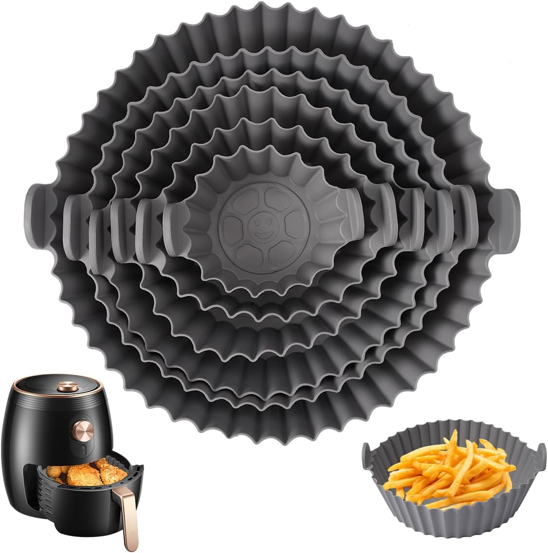 6 peças tabuleiro de silicone para air fryer ( cores variado )
